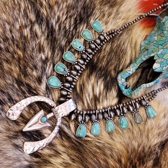 LAST ONE! Statement Turquoise Natural Necklace - Picture 3 of 4